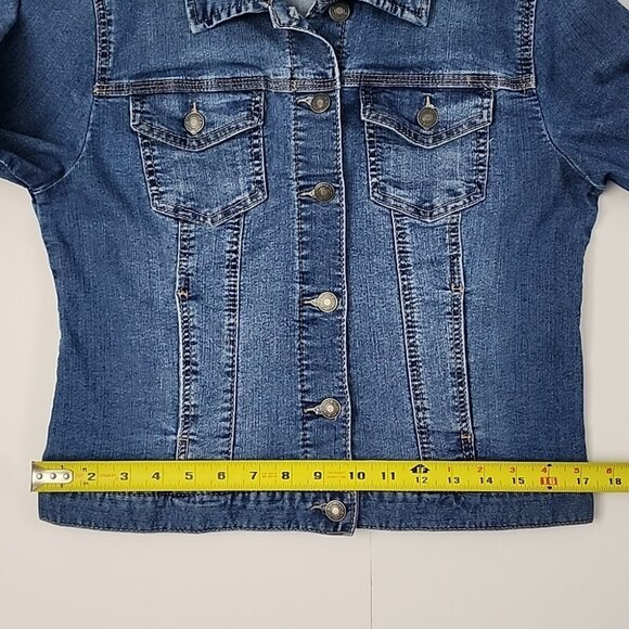 Artisan NY Women's Button Up Jean Jacket Blue Denim Fade Size M - Picture 14 of 15